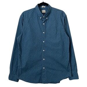 J. Crew Shirt Mens Large Secret Wash Slim Geometric Print Button Down Cotton